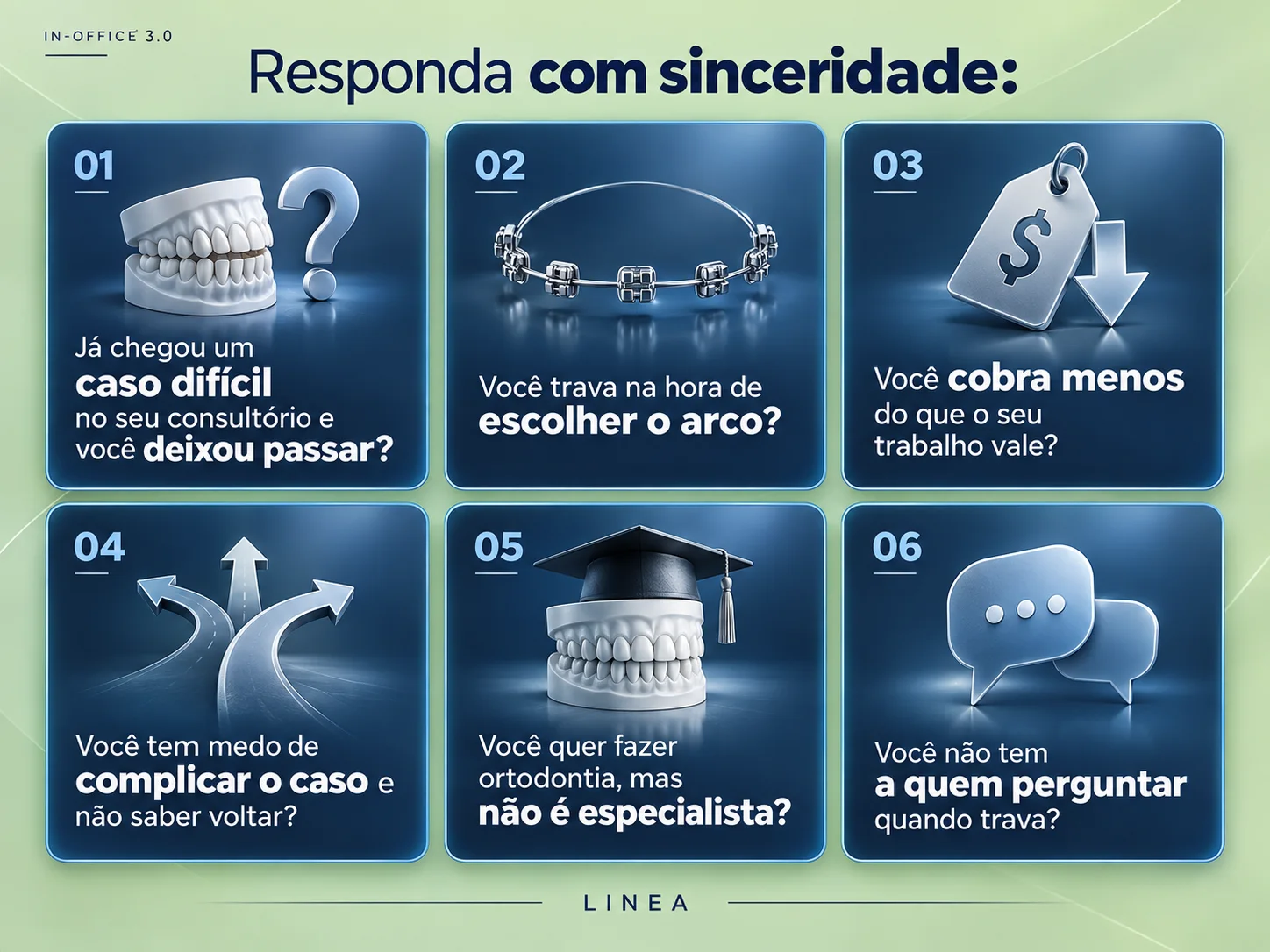 Responda com sinceridade: seis perguntas sobre casos difíceis, escolha do arco, preço, medo de complicar o caso, ortodontia sem especialização e falta de a quem perguntar.