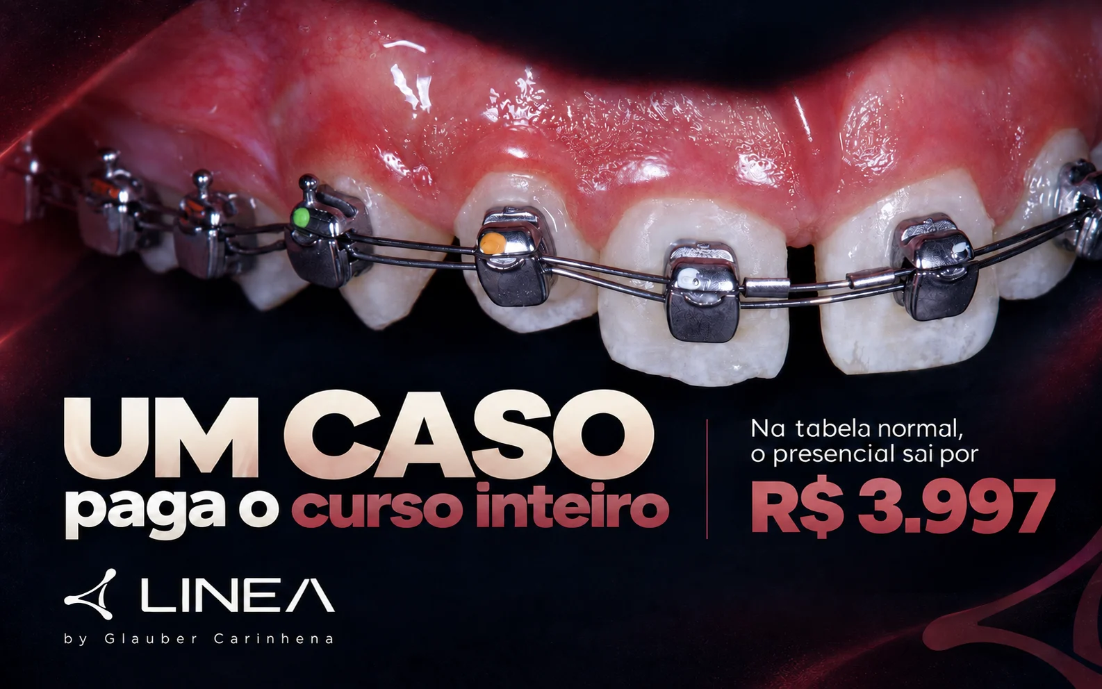 Um caso paga o curso inteiro. Na tabela normal, o presencial sai por R$ 3.997. Linea by Glauber Carinhena.
